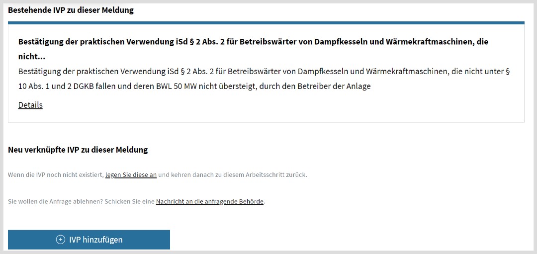 Bearbeitung IVP-Anfrage