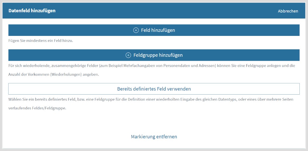 Datenfeld Hinzufügen