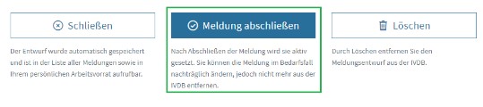 Meldung abschliessen