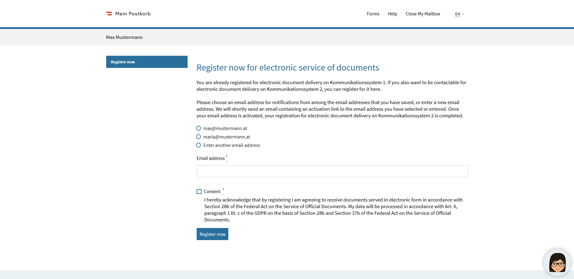 Registration additional system
