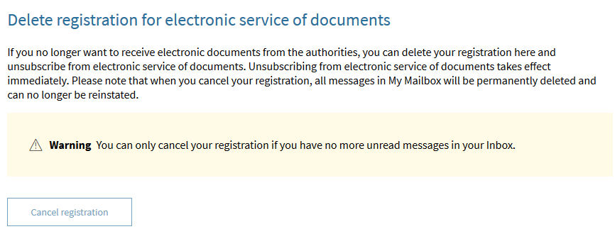 Delete registration